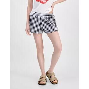 Planet Heart Juniors' Gingham Boxer Shorts Black Beauty M